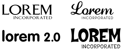 same logo different fonts