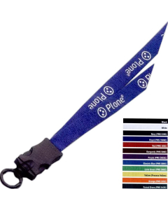 Promotional 1/2" Cotton Lanyard w/ Plastic Snap Buckle Release & O-Ring