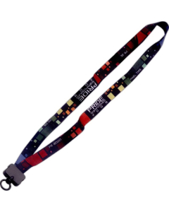 Promotional 3/4" Dye-Sublimated Lanyard with Plastic Clamshell & O-Ring