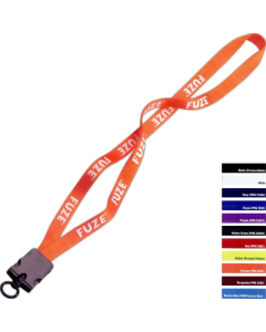 Promotional 1/2" Smooth Nylon Lanyard with Snap-Buckle Release & O-Ring
