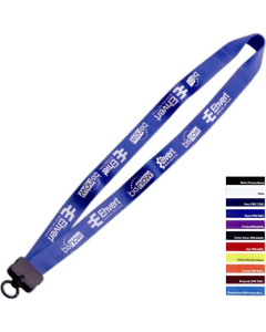 Promotional 3/4" Smooth Nylon Lanyard with Plastic Clamshell & O-Ring