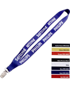 Promotional 3/4" Polyester Sewn Lanyard with Silver Bulldog Clip