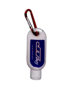 Promotional 1.9 oz. Clear Sanitizer with Carabiner