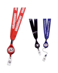 Promotional 3/4" Polyester Lanyard with Retractable Badge Reel