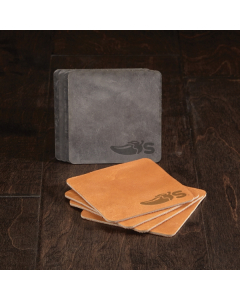 Promotional TANNER Set of 4 Leather Coasters