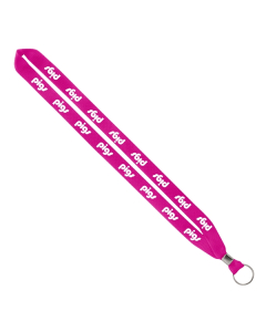Promotional Import Rush 3/4" Polyester Lanyard with Silver Crimp & Ring