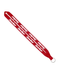 Promotional Import Rush 3/4" Polyester Lanyard with Sewn Silver Ring