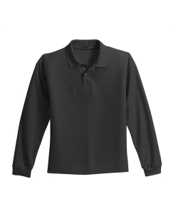 Branded Port Authority Youth Long Sleeve Silk Touch Polo.