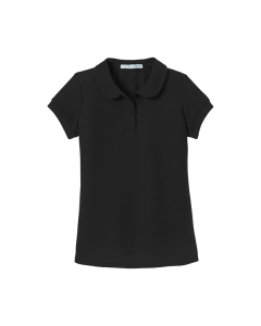 Branded Port Authority Girls Silk Touch Peter Pan Collar Polo.
