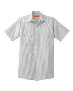Promotional Red Kap Short Sleeve Striped Industrial Work Shirt.