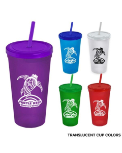 Branded 24 Oz. Stadium Cup With Straw And Lid