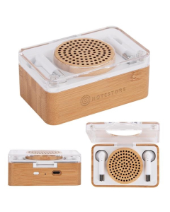 Promotional Block Party Bamboo Speaker & Wireless Earbuds