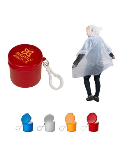 Promotional Poncho In Carabiner Case