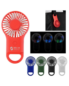 Branded Rechargeable Handheld Fan With Carabiner