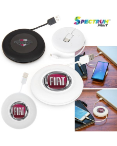 Promotional Wireless Charger with Built-in Cable