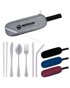 Branded Stainless Steel Cutlery Set In Pouch