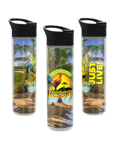 Branded Full Color Wrap 16 Oz. Insulated Bottle With Pop Up Sip Lid