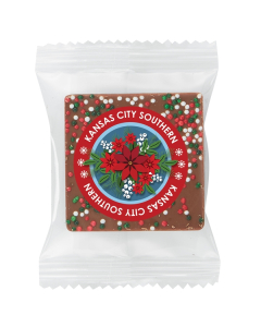 Branded Bite Size Belgian Chocolate Sq - Holiday Nonpareil Sprinkles