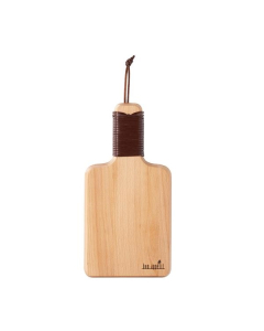 Promotional RAFFMAN Wood Cutting Board with Leather Wrapped Handle