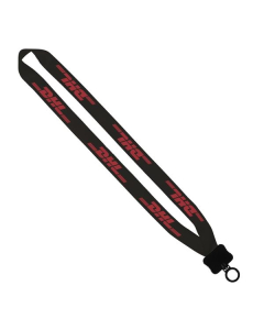 Promotional 3/4" Polyester Lanyard with Plastic Clamshell and O-Ring