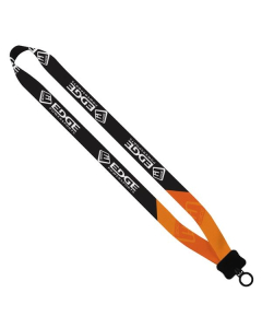 Promotional 3/4" RPET Dye Sublimated Waffle Weave Lanyard w/Clamshell