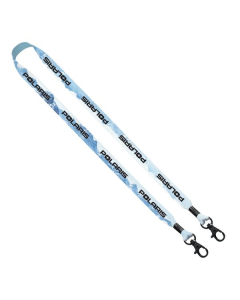 Promotional 3/4" Double Ended Dye-Sublimated Lanyard with Metal Crimp an
