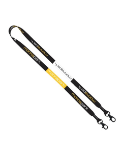 Promotional 1/2" Double Ended Dye-Sublimated Lanyard with Metal Crimp an