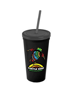 Branded 24 oz. Stadium Cup with Straw and Lid - Digital