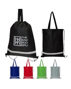 Branded Double Feature Non-Woven Drawstring Tote Bag
