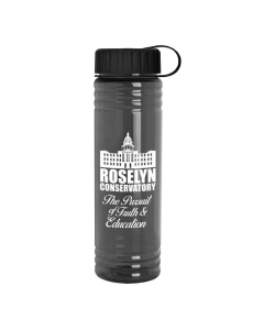 Branded 24 oz. Slim Fit UpCycle rPET Bottles with Tethered Lid