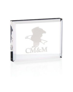 Branded Crystal Paperweight