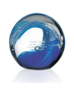 Promotional Jaffa Art Glass Wave Award