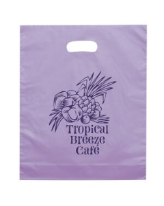 Branded Orchid Frosted Brite Die Cut Handle Bag