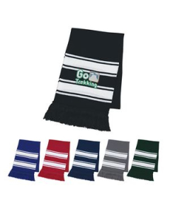 Promotional TwoTone Knit Scarf With Fringe