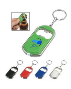 Branded Bottle Opener Key Chain With LED Light