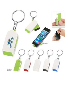 Promotional Phone Stand And Screen Cleaner Combo Key Chain