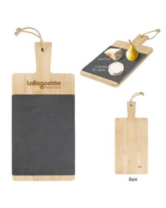 Promotional Bamboo and Slate Charcuterie Cutting Board