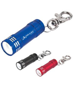 Branded Mini Aluminum LED Flashlight With Key Clip