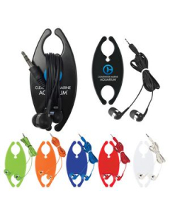 Branded Earbuds With Cord Organizer