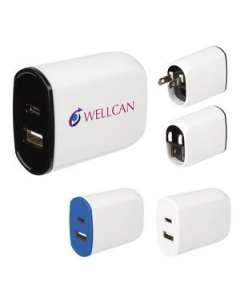 Promotional UL Listed 2 In 1 USB Type C Wall Adapter