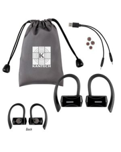 Branded Sporty Wireless Earbuds With Pouch