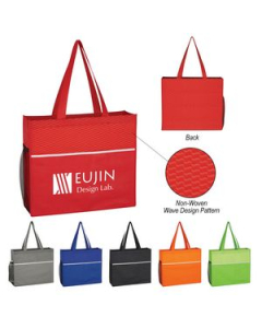 Promotional Wave Design NonWoven Tote Bag