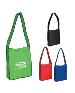 Branded NonWoven Messenger Tote Bag With Hook And Loop Closure