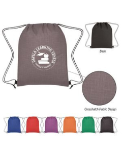 Promotional Crosshatch NonWoven Drawstring Bag