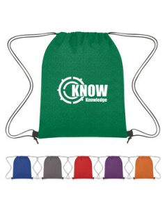 Branded Heathered NonWoven Drawstring Backpack