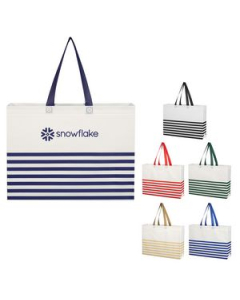 Branded NonWoven Horizontal Stripe Tote Bag