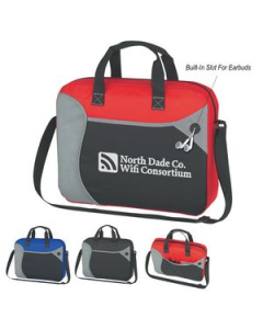 Branded Wave NonWoven BriefcaseMessenger Bag