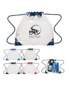 Branded Touchdown Clear Drawstring Backpack