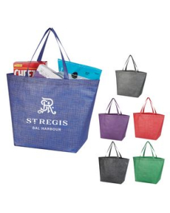 Promotional Crosshatch NonWoven Shopper Tote Bag