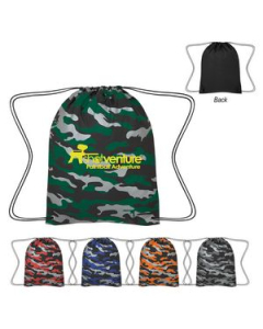 Branded Reflective Camo Drawstring Sports Pack